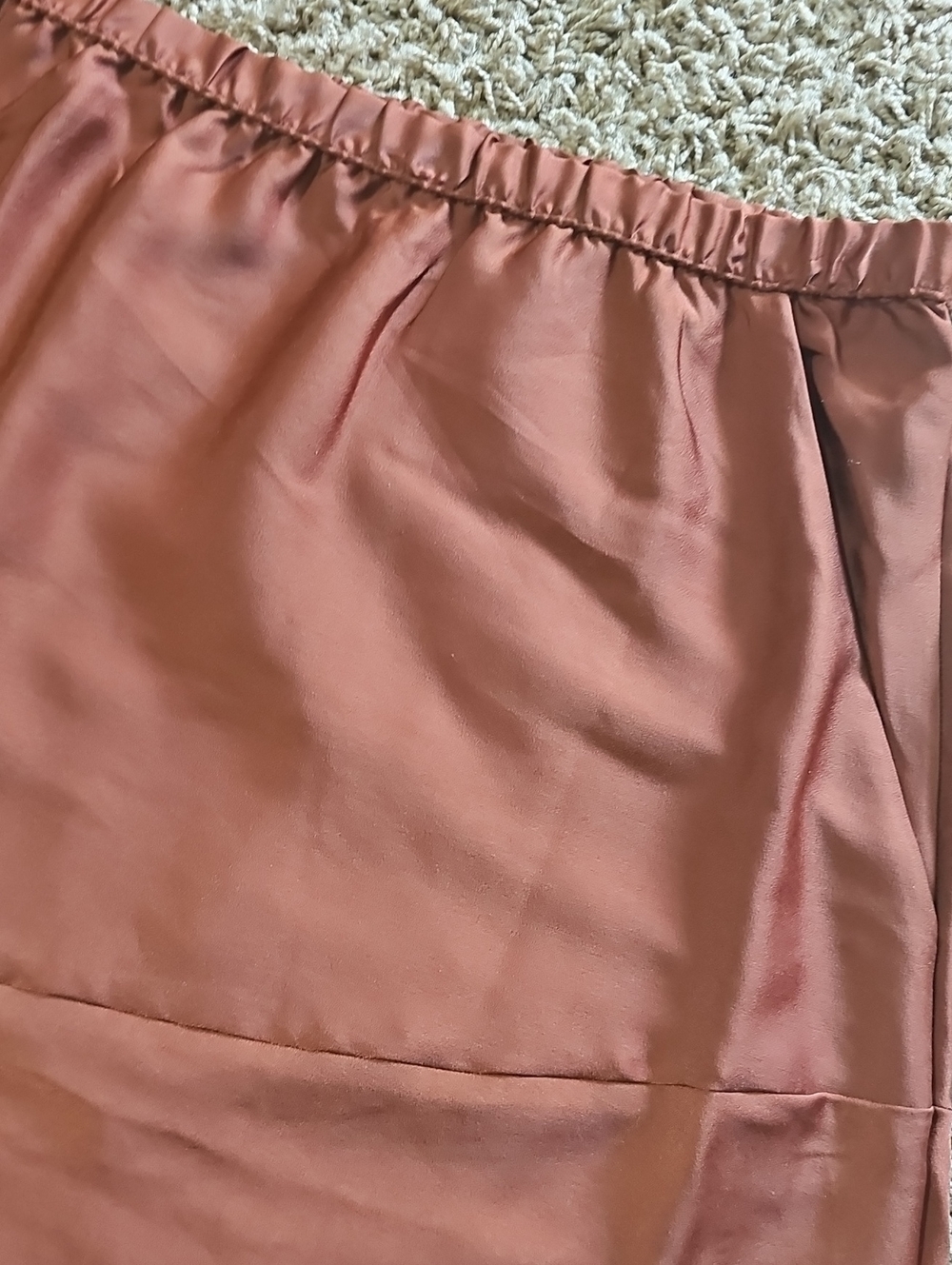 NWT A New Day Skirt Midi/Maxi Satiny Brown Pull On 3X Flowy - Picture 4 of 7